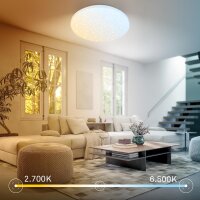 Sternenhimmel Briloner 24 Watt LED Fernbedienung 2600 Lumen dimmbar CCT Deckenlampe 34 cm