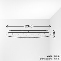 Sternenhimmel Briloner 24 Watt LED Fernbedienung 2600 Lumen dimmbar CCT Deckenlampe 34 cm