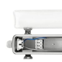 Feuchtraumleuchte Eglo Expert Basic Plus 10 Watt LED Deckenlampe Grau IP65 65 cm IK06 Durchgangsverdrahtung 1650 Lumen