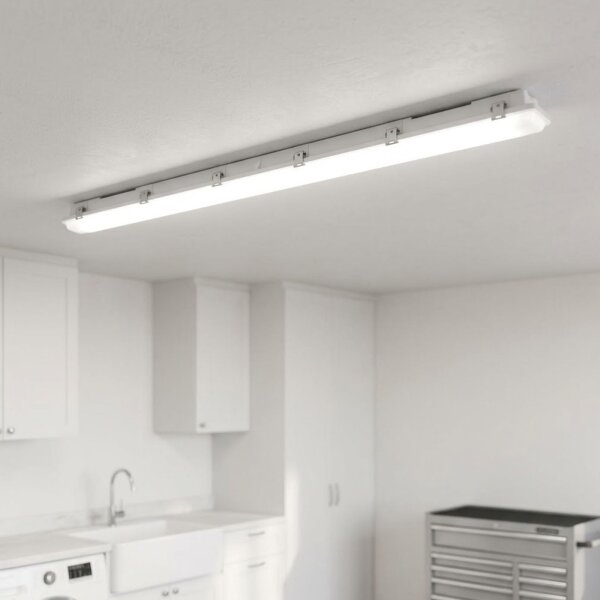 Feuchtraumleuchte Eglo Expert Prime 24 Watt LED Deckenleuchte IP65 118,8 cm IK08 Weiß