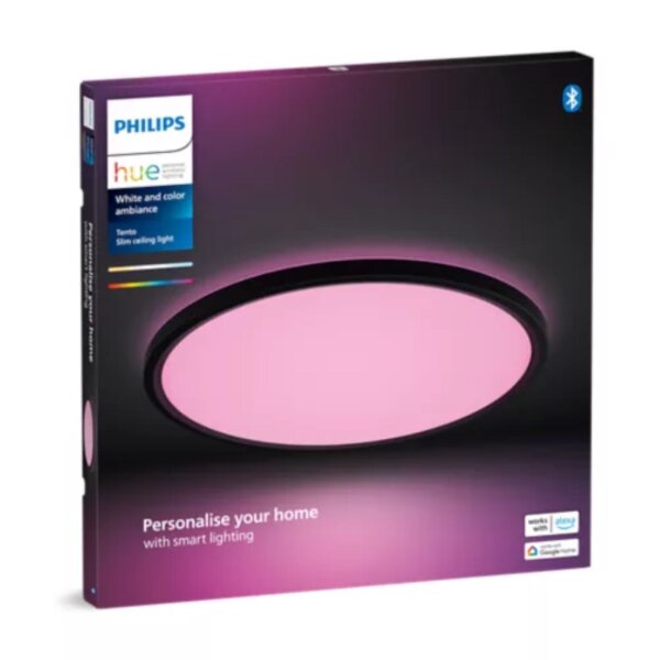 Deckenleuchte Philips HUE Tento Smart 23 Watt LED Rund Schwarz Deckenlampe RGB & CCT 42,1 cm