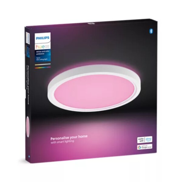 Philips Hue Deckenleuchte Tento Smart Rund 16,6 Watt LED 29,1 cm Deckenlampe CCT & RGB