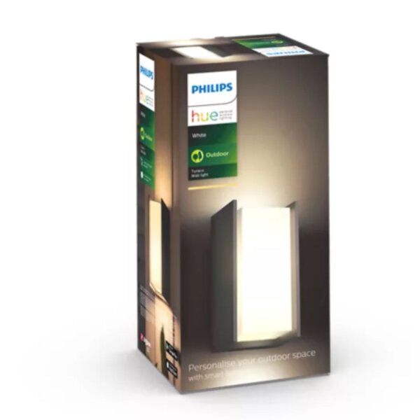 Philips Hue Außenleuchte Turaco Smart Wandleuchte Anthrazit E27 9 Watt LED