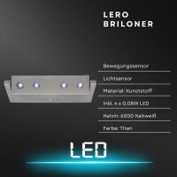Akku-Sensorleuchte Lero, Titan, 4x0,08W, 18,1 x 7,5 x 2,3...