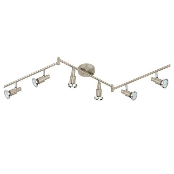 6-flammiger Deckenstrahler Cool, Nickel matt, 6x3W – Briloner