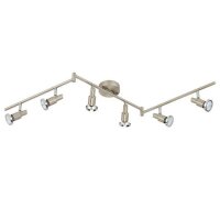 6-flammiger Deckenstrahler Cool, Nickel matt, 6x3W...