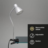 Klemmleuchte, Titanfarbig, 3 Watt, 28,5 cm – Briloner