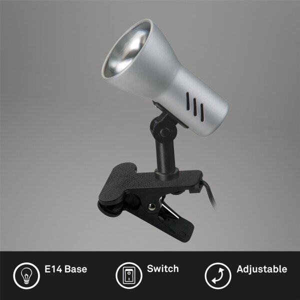 Briloner  titan grau Klemmleuchte Klemmlampe