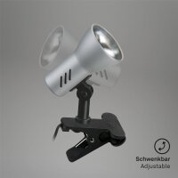Briloner  titan grau Klemmleuchte Klemmlampe