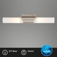 Badleuchte Briloner Wandleuchte Nickel 43,5 cm Wandlampe Schalter