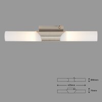 Badleuchte Briloner Wandleuchte Nickel 43,5 cm Wandlampe Schalter