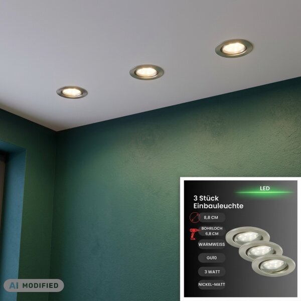 Briloner  Prisma Fit LED nickel Einbauspots