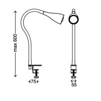 Briloner  Elasti LED Tischleuchte zum Anschrauben Weiß Flexibel