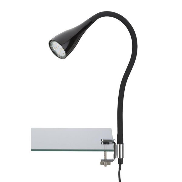 Briloner  Elasti LED Tischleuchte zum Anschrauben Schwarz Flexibel