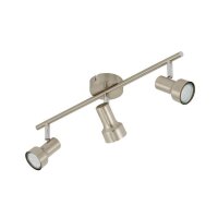 3-flammiger Deckenstrahler Sub, Nickelmatt, 3x3W, 48 x 12...