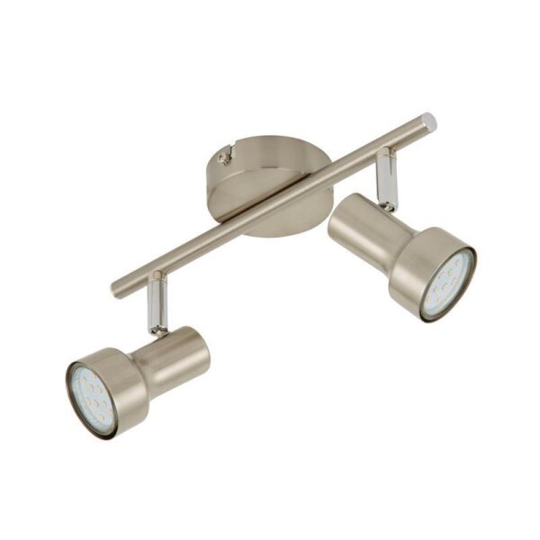 2-flammiger Deckenstrahler Sub, Nickelmatt, 2x3W, 3000K, 27,5 x 12 cm – Briloner
