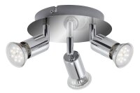 LED Deckenleuchte Splash, Chrom, 3x3W, schwenkbar,...