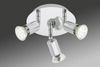 LED Deckenleuchte Splash, Chrom, 3x3W, schwenkbar, Ø 16 cm – Briloner