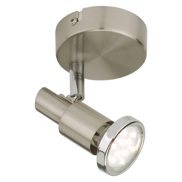 Wandstrahler Cool, Matt-Nickel, 3 Watt, schwenkbar, Ø 8 cm – Briloner