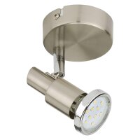 Wandstrahler Cool, Matt-Nickel, 3 Watt, 3000K, schwenkbar, Ø 8 cm – Briloner