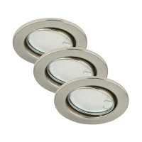 Einbauleuchte Briloner Attach LED Downlight 3er Set Deckenlampe Nickelmatt