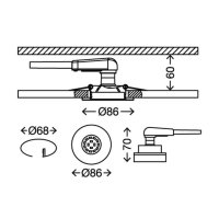 Einbauleuchte Briloner Attach LED Downlight 3er Set Deckenlampe Nickelmatt