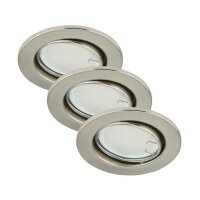 LED Einbauleuchten Downlight Attach, Nickelmatt, Bohrloch 6,8 cm, 3x5W, 3000K – Briloner