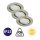 LED Einbauleuchten Downlight Attach, Nickelmatt, Bohrloch 6,8 cm, 3x5W, 3000K – Briloner