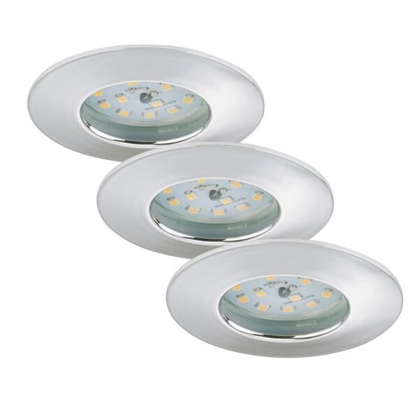 Briloner  Attach LED Downlight 3er Set Einbaulampe Chrom Deckenlampe
