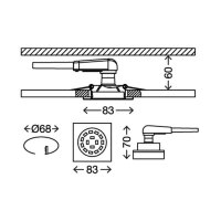 Einbauleuchte Briloner Attach LED Eckig Downlight 3er Set Deckenlampe Aluminium