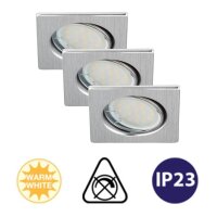 LED Einbauleuchten Downlight Attach, Aluminium, Bohrloch 6,8 cm, 3x5W, 3000K – Briloner