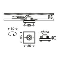 Briloner  Attach LED Downlight Deckenleuchte Aluminium Glas