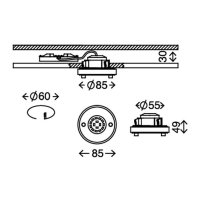 Briloner  Attach LED Downlight Deckenlampe Nickelmatt Metall Glas