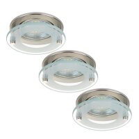 LED Einbauleuchten Downlight Attach, Nickelmatt, Bohrloch 6,8 cm, 3x4W, 3000K, Glas – Briloner