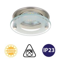 LED Einbauleuchten Downlight Attach, Nickelmatt, Bohrloch 6,8 cm, 3x4W, 3000K, Glas – Briloner