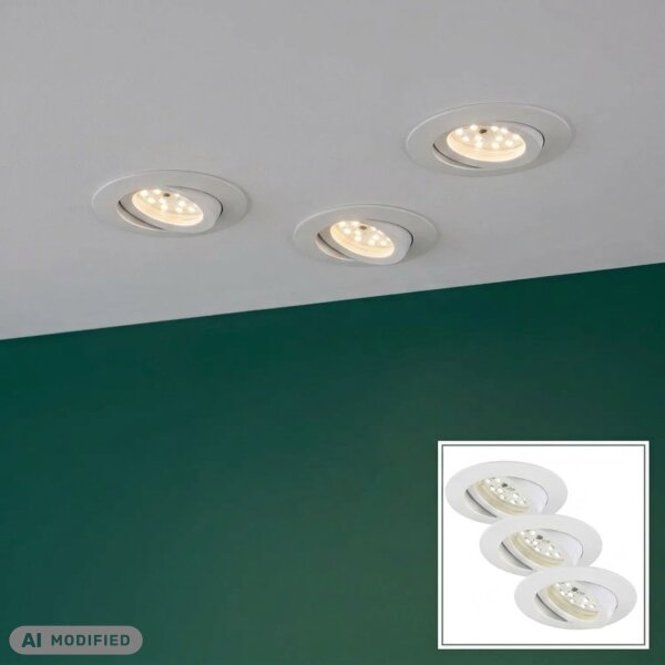 Briloner  Attach LED 3er Set dimmbare Einbauspots Weiß