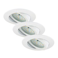 LED Einbauleuchten Downlight Attach, Weiß, Bohrloch 6,8 cm, 3x5W, 3000K, schwenkbar – Briloner