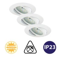 LED Einbauleuchten Downlight Attach, Weiß, Bohrloch 6,8 cm, 3x5W, 3000K, schwenkbar – Briloner