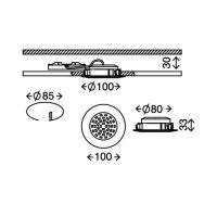 Briloner  Attach LED Downlight Deckenlampe Nickelmatt