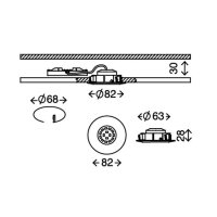 Briloner Attach LED 3er Set Downlight Deckenlampe Nickelmatt