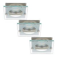 LED Einbauleuchten Downlight Attach, Nickelmatt, Bohrloch 6,8 cm, 3x4W, 3000K, Glas – Briloner