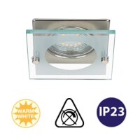 LED Einbauleuchten Downlight Attach, Nickelmatt, Bohrloch 6,8 cm, 3x4W, 3000K, Glas – Briloner
