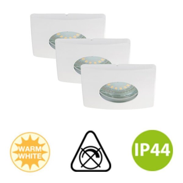 LED Einbauleuchten Downlight Attach, Weiß, Bohrloch 6,8 cm, 3x4W, 3000K – Briloner