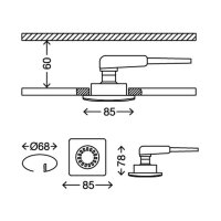 LED Einbauleuchten Downlight Attach, Weiß, Bohrloch 6,8 cm, 3x4W, 3000K – Briloner