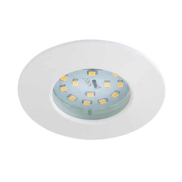 LED Einbaulampe Downlight Attach, Weiß, Bohrloch 6 cm, 5 Watt, 3000K, IP44, Ø 7,5 cm – Briloner