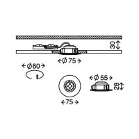 LED Einbaulampe Downlight Attach, Weiß, Bohrloch 6 cm, 5 Watt, 3000K, IP44, Ø 7,5 cm – Briloner