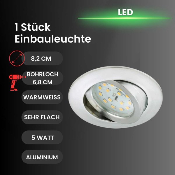 Briloner  Attach LED Downlight Deckenleuchte Aluminium schwenkbar