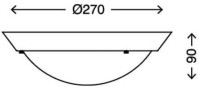 B-Kartonage Badleuchte Deckenleuchte Briloner &Oslash;27cm wei&szlig; Glas Deckenlampe E27