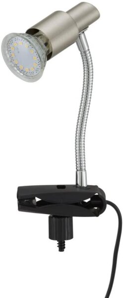 Klemmleuchte Simple, Matt-Nickel, 3 Watt, 12 x 12 cm – Briloner
