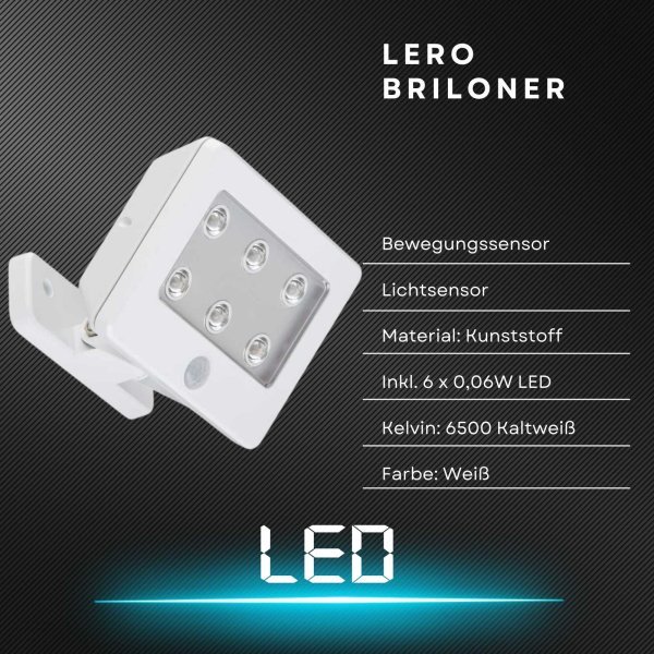 B-Kartonage Briloner  Lero LED Sensor Batterie-Betrieb wei&szlig;